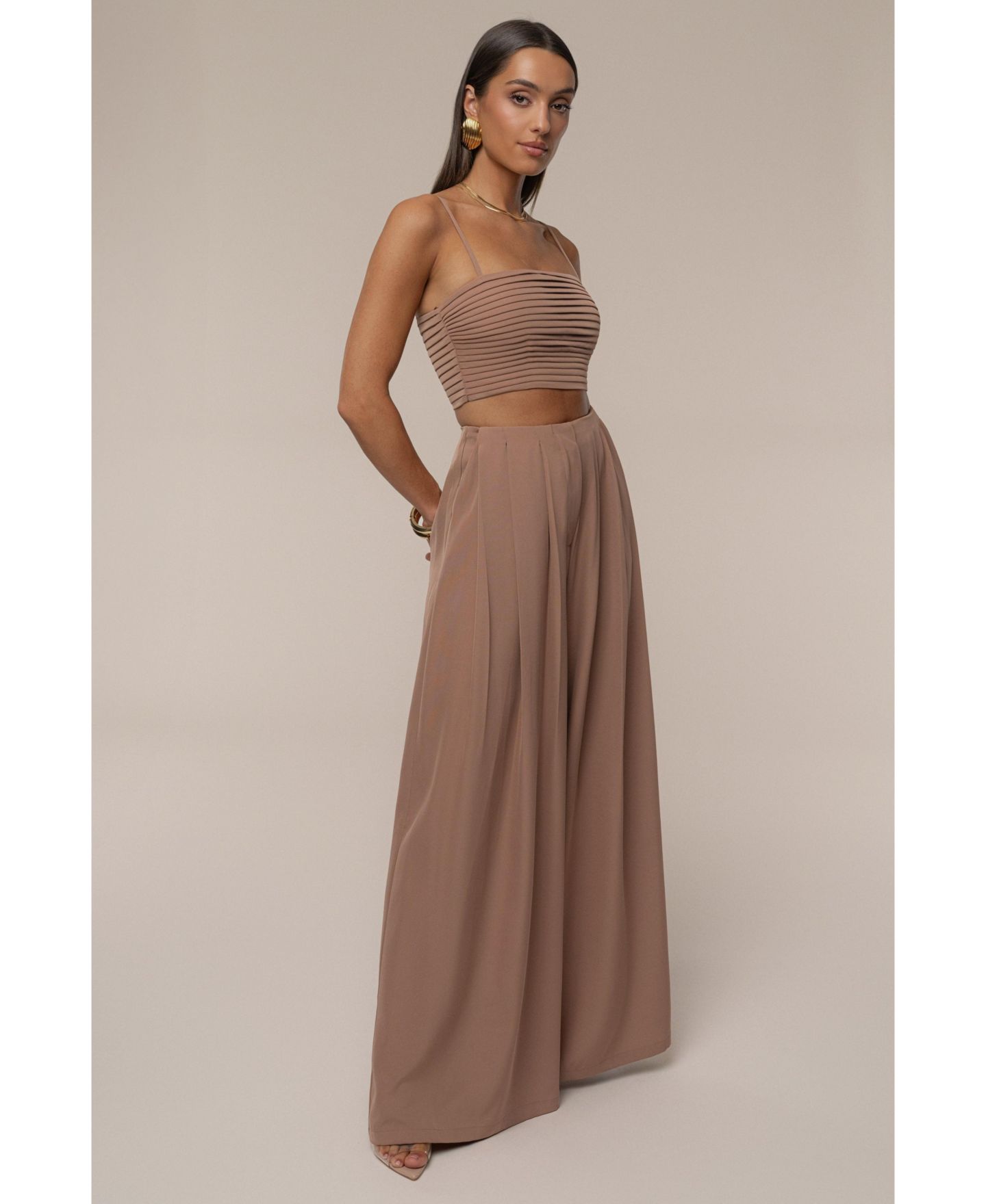 Женский комплект JLUXLABEL Serenade Pant Set, цвет: Бежевый — фото 7