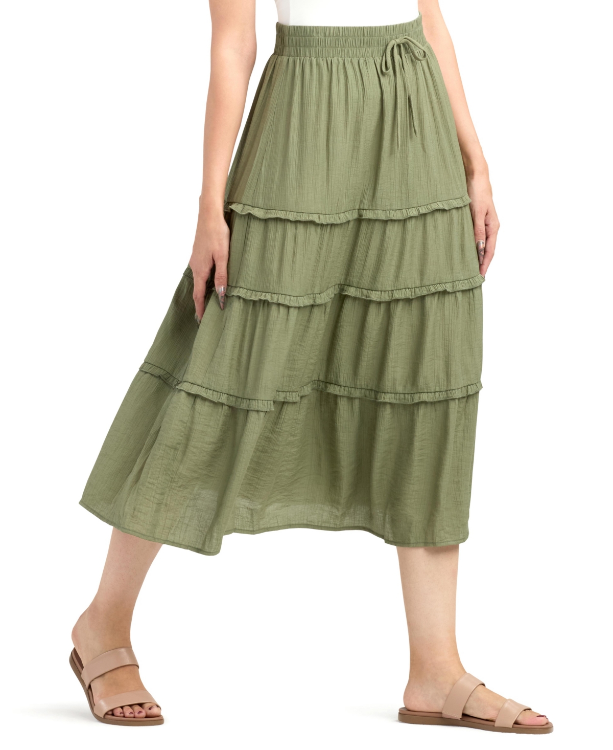 Bcx Junior's Resort Crinkle Midi Skirt