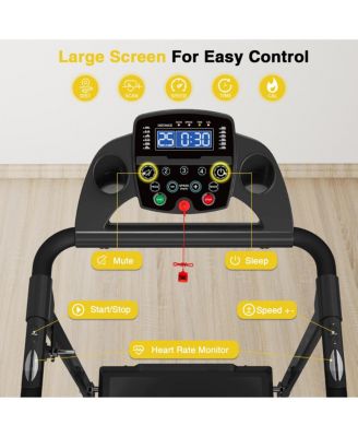 Walking Treadmill for Seniors with Long Handrails, Foldable Incline Treadmil, 265lbs Compact Treadmill for Home Exercise