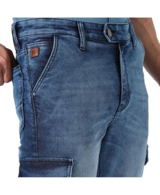 Men's Medium-Wash Cargo Denim Jeans