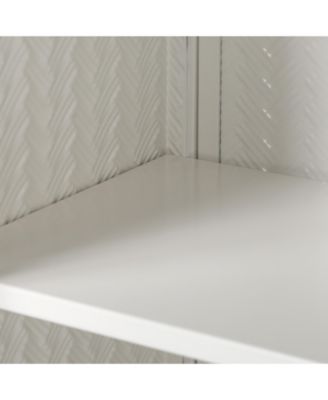 27.56" Two-Door Wall Cabinet with Glass Doors and Three-Tier Storage Featuring Woven Pattern for Living Spaces