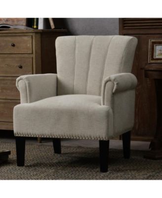 Rivet Tufted Polyester Armchair