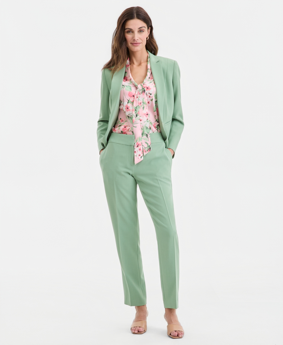 Kasper Women's Floral Sleeveless Tie-Front Blouse