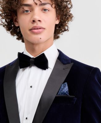 Mens Slim Fit Peak Lapel Velvet Sport coat