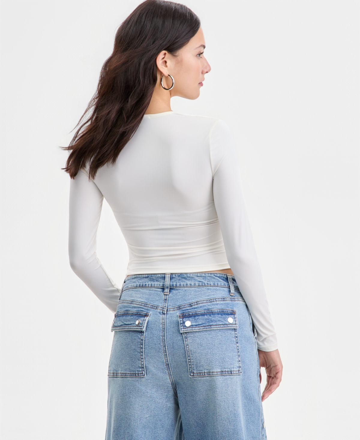 Bar Iii Women's Long-Sleeve Sweetheart-Neck Knit Top, Macy's Exclusive