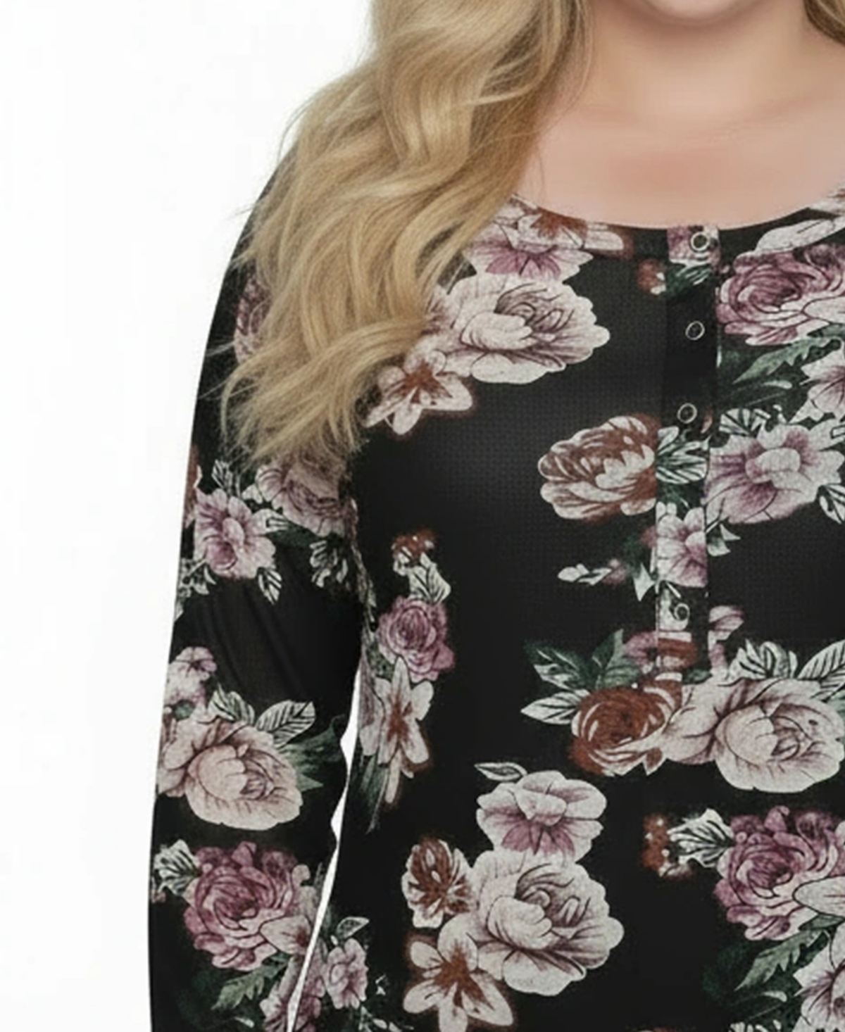 Ny Collection Plus Long Raglan Sleeve Mesh Top