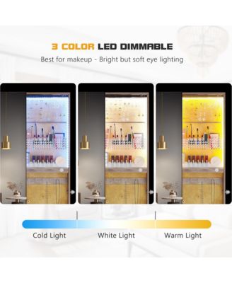 360&deg; Rotating LED Jewelry Armoire with Side Mirror & Shelves