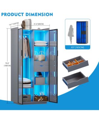 2-Door Wardrobe with LED Lights, Ample Storage, Stylish & Functional