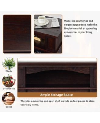 18 Inch 1400W Electric TV Stand Fireplace with Shelf