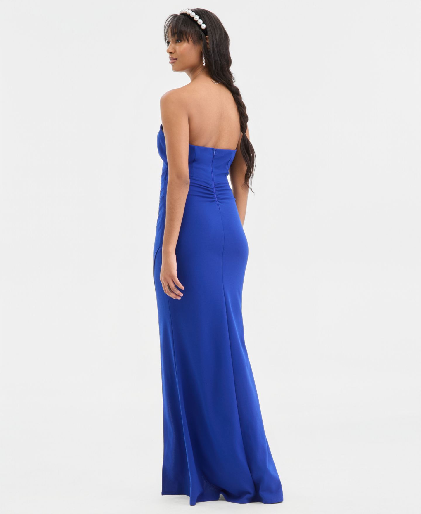 Женское платье Emerald Sundae Juniors' Strapless Sweetheart-Neck Corset Gown, цвет: Королевский синий — фото 3
