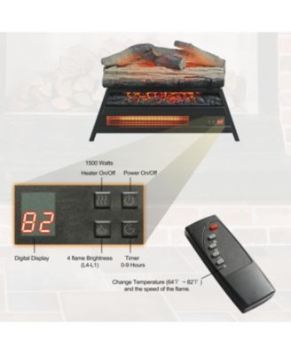 23 inch Electric Fireplace  3D Log set insert, Infrared Fireplace Heater for Indoor