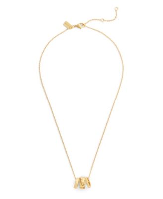 Faux Stone Signature C Braided Rondelle Pendant Necklace