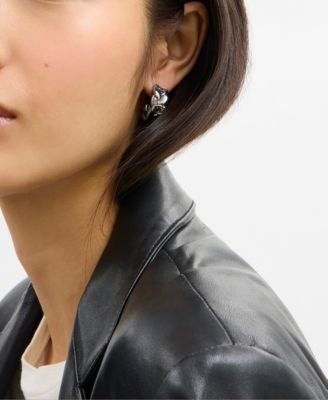 Faux Stone Signature C Braided Hoop Earrings