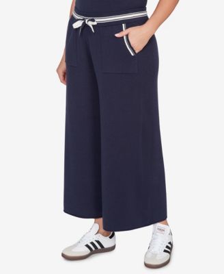 Plus Size Wide Leg Cropped Lounge Pants