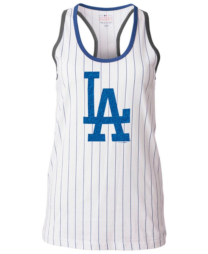 Los Angeles Dodgers New Era Women's Team Pinstripe Jersey Tank Top -  White/Royal