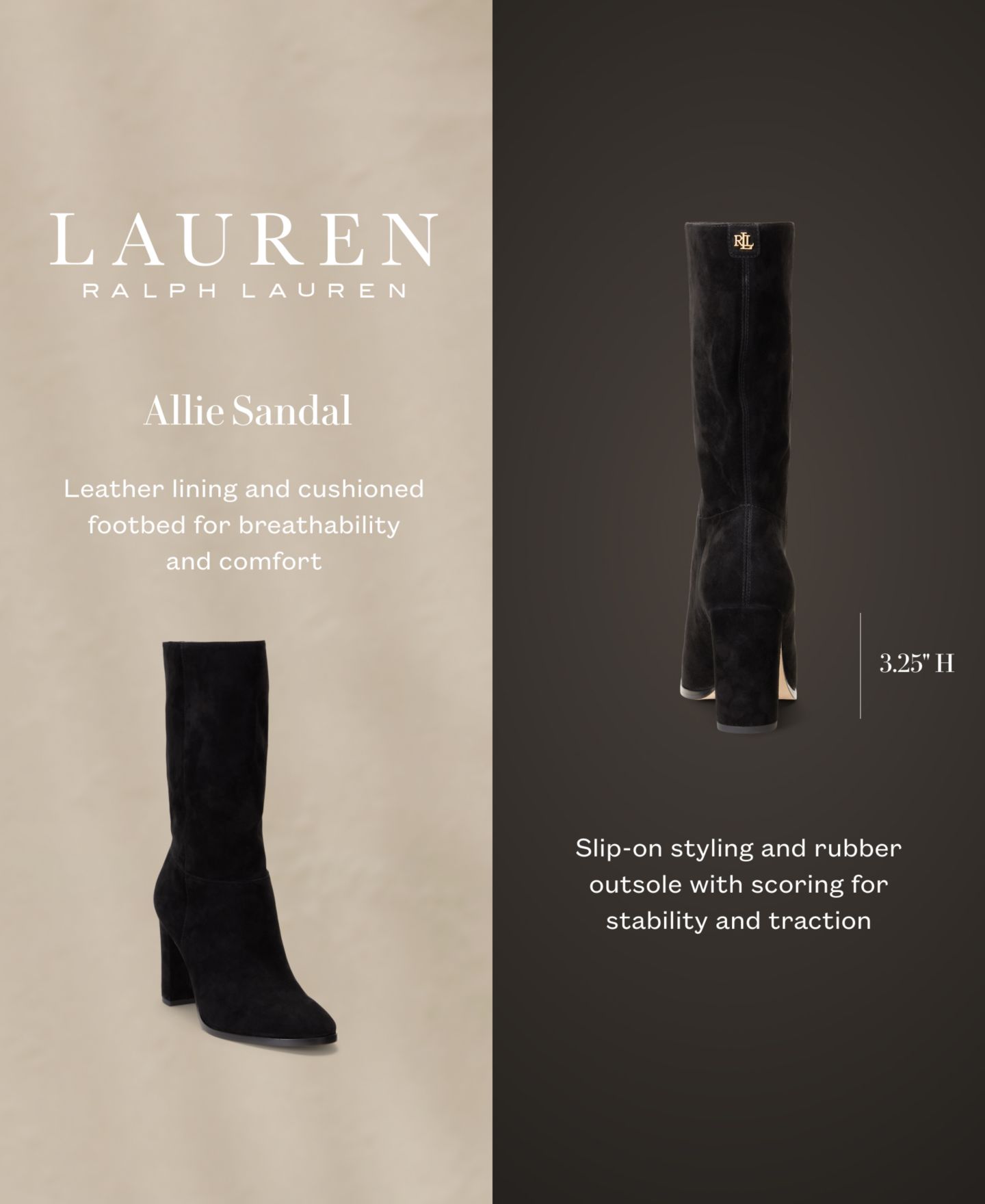 Женские ботинки Lauren Ralph Lauren Artizan II Mid-Shaft, цвет: Чёрный — фото 4