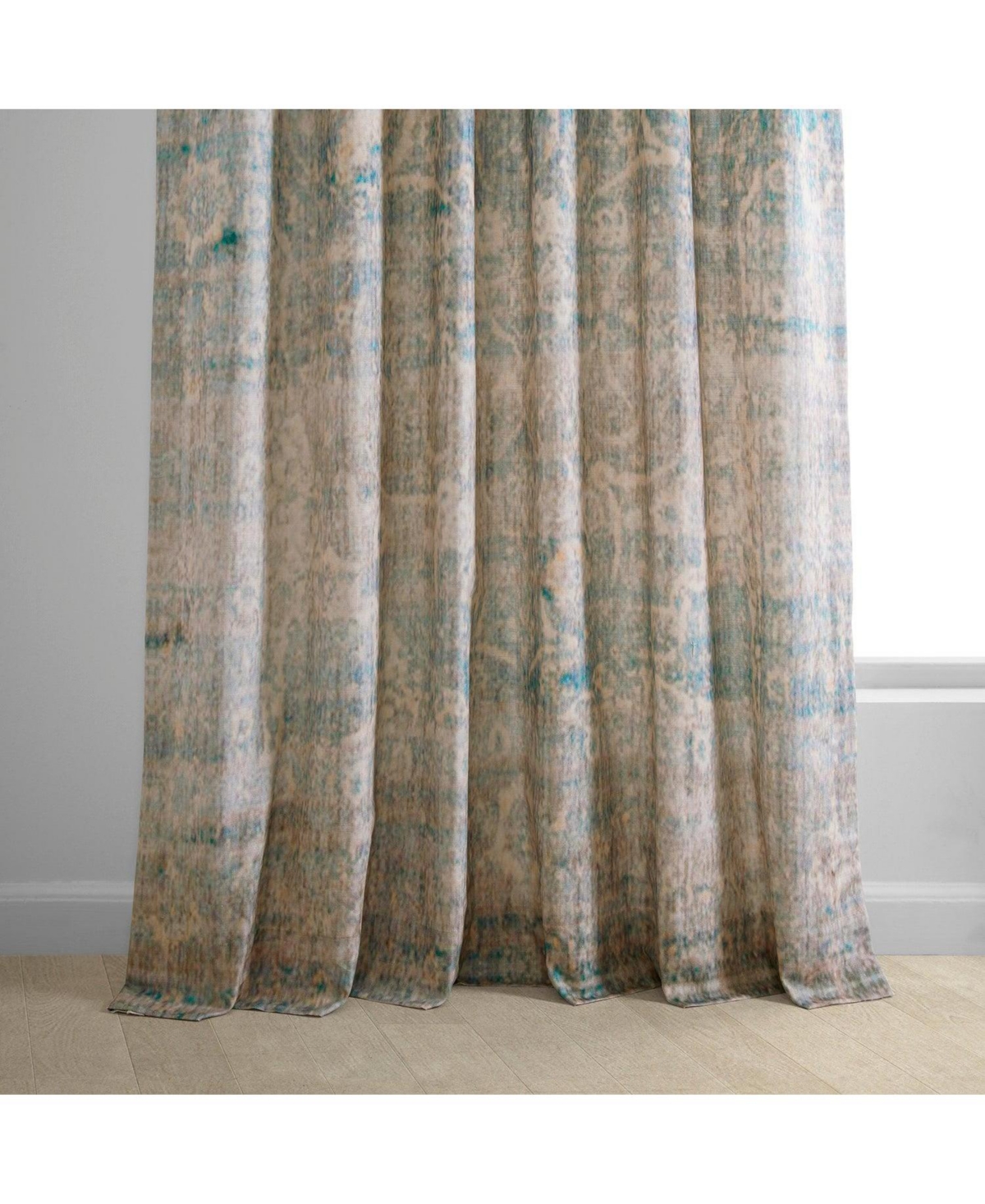 Half Price Drapes River Abstract Textured Printed Cotton Curtain