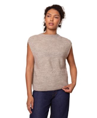 Women's British Wool Crew Neck Knitted Vest Sweaters