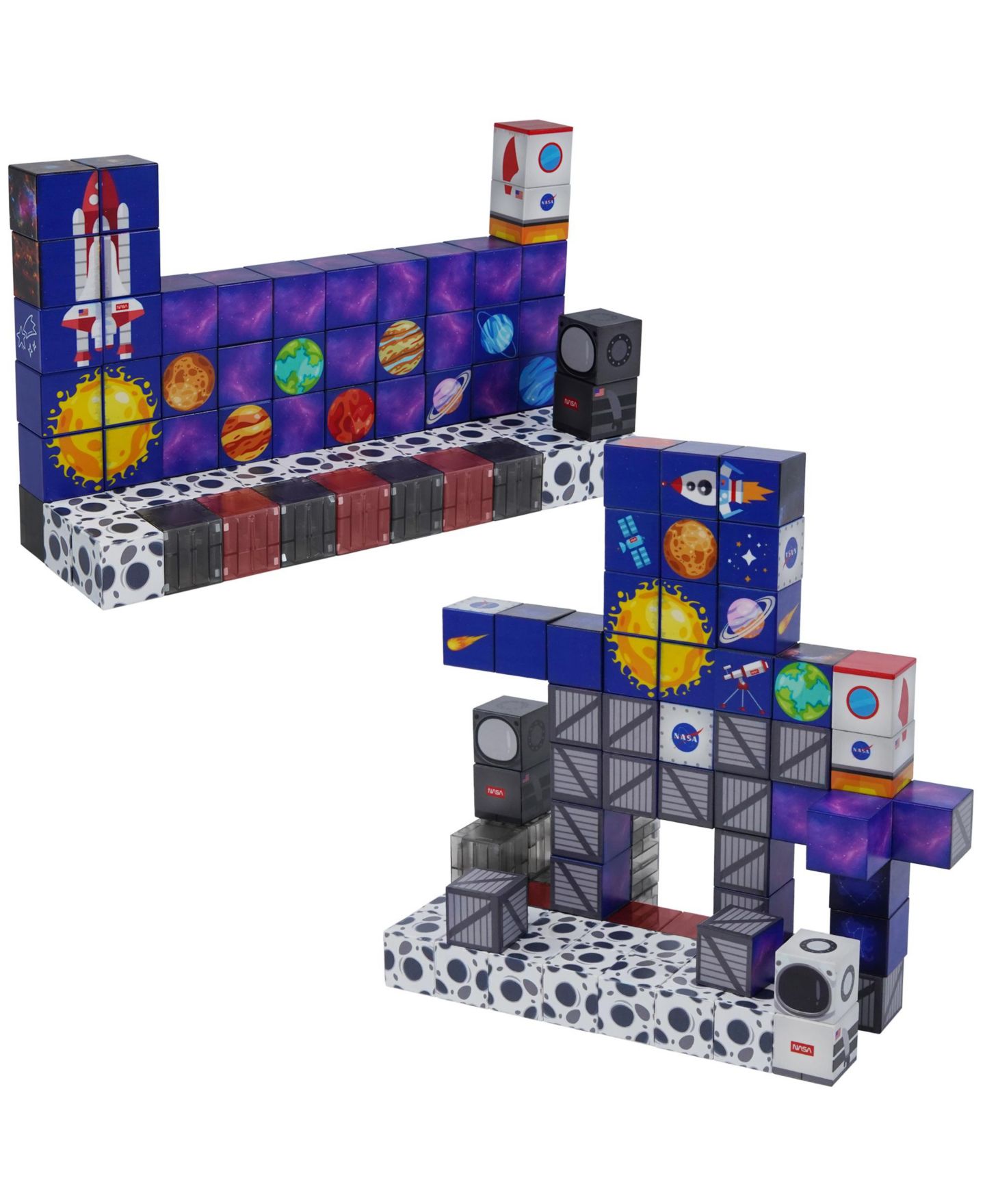 Детский конструктор USA Toyz Space Squad Magnetic 84-Piece Building Set, Ages 3+ — фото 2