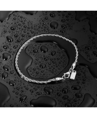 Rope Bracelet - 3mm - Silver - Large - Without Engraving