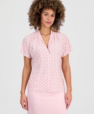 Women's Printed Flutter Sleeve Blouse