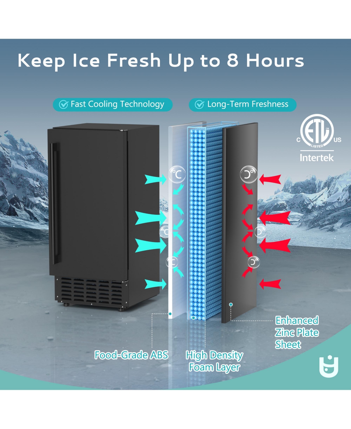 Euhomy 200-lb Ice Per day Cubed Ice Maker ( Black )