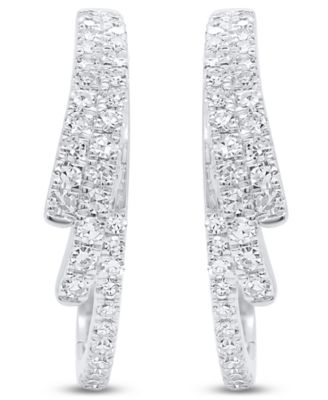 Forever Grown Diamonds - Lab-Grown Diamond Hoop Earrings (1 ct. t.w.) in Sterling Silver (also in 14K Gold Plated Sterling Silver)
