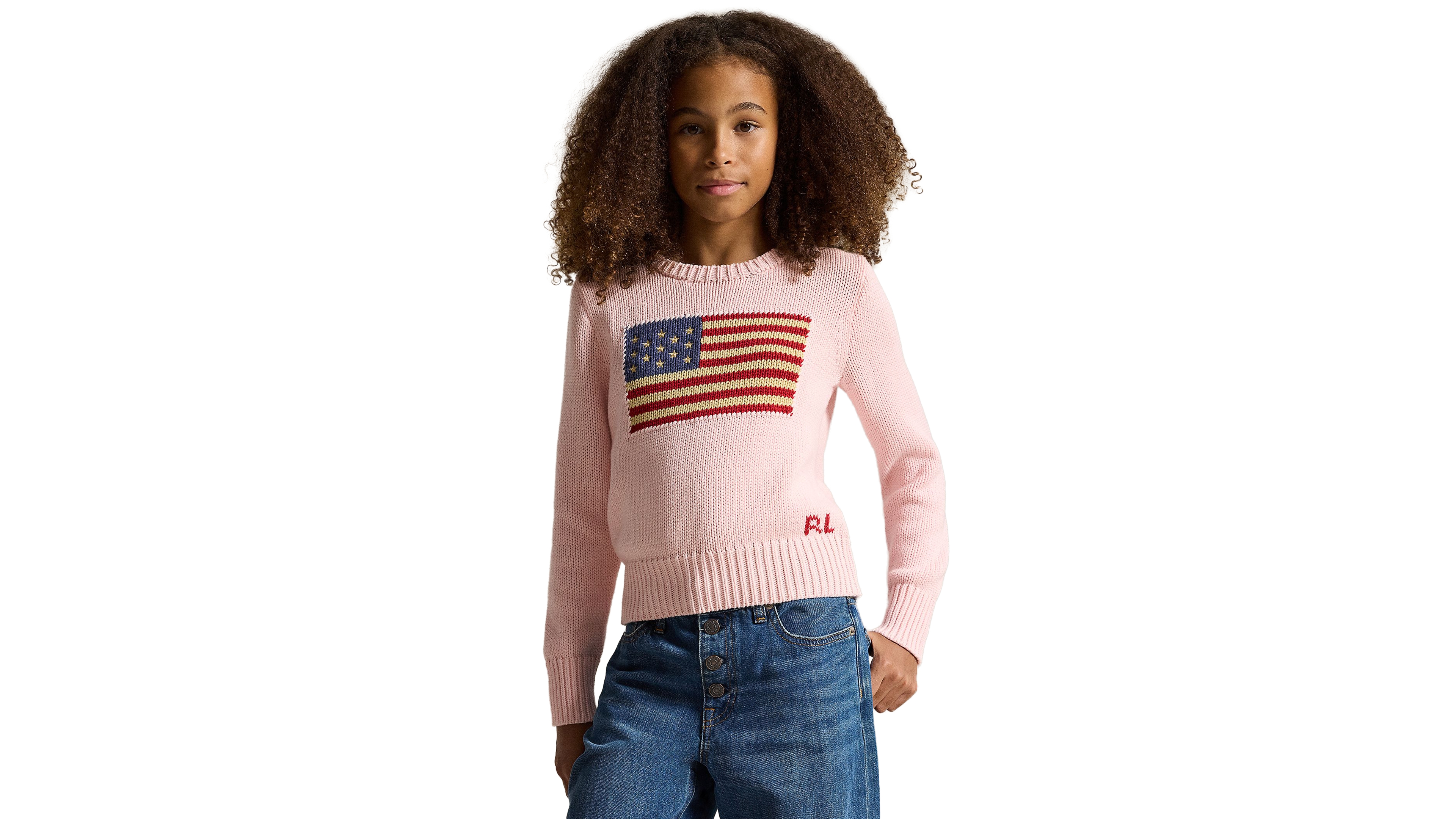 Polo Ralph Lauren Big Girls Flag Crewneck Sweater