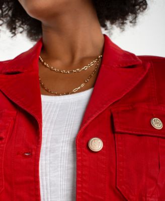 Women's Notch Collar Peplum Tab Detail Jacket