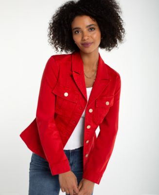Liverpool Los Angeles Women's Notch Collar Peplum Tab Detail