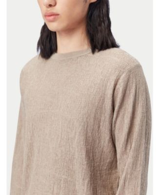 Men's Lightweight Silk Cashmere Textured Sweater Taupe