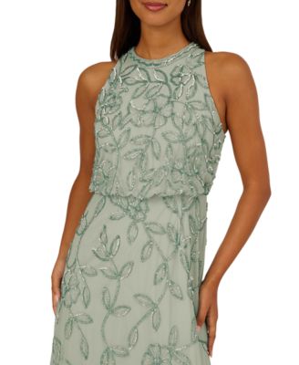 Women's Beaded Sleeveless Long Dress