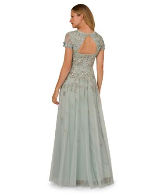 Women's Embellished Short-Sleeve Ball Gown