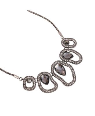 Women's The Teardrop-Halo Collar Necklace - Space Grey