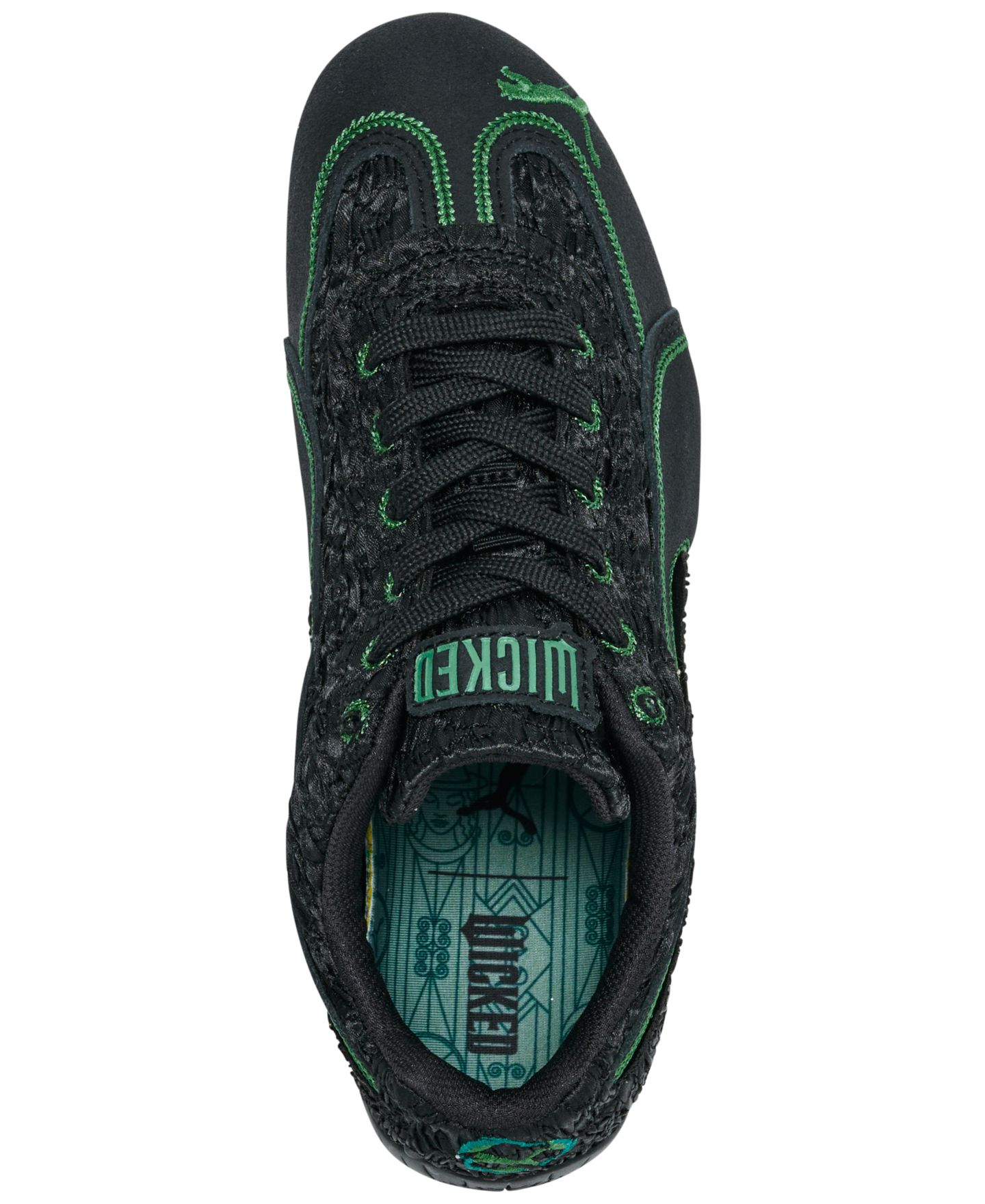 Детские кроссовки Puma Big Kids Wicked Speedcat Elphie Casual, цвет: Чёрный / Тёмно-зелёный — фото 6
