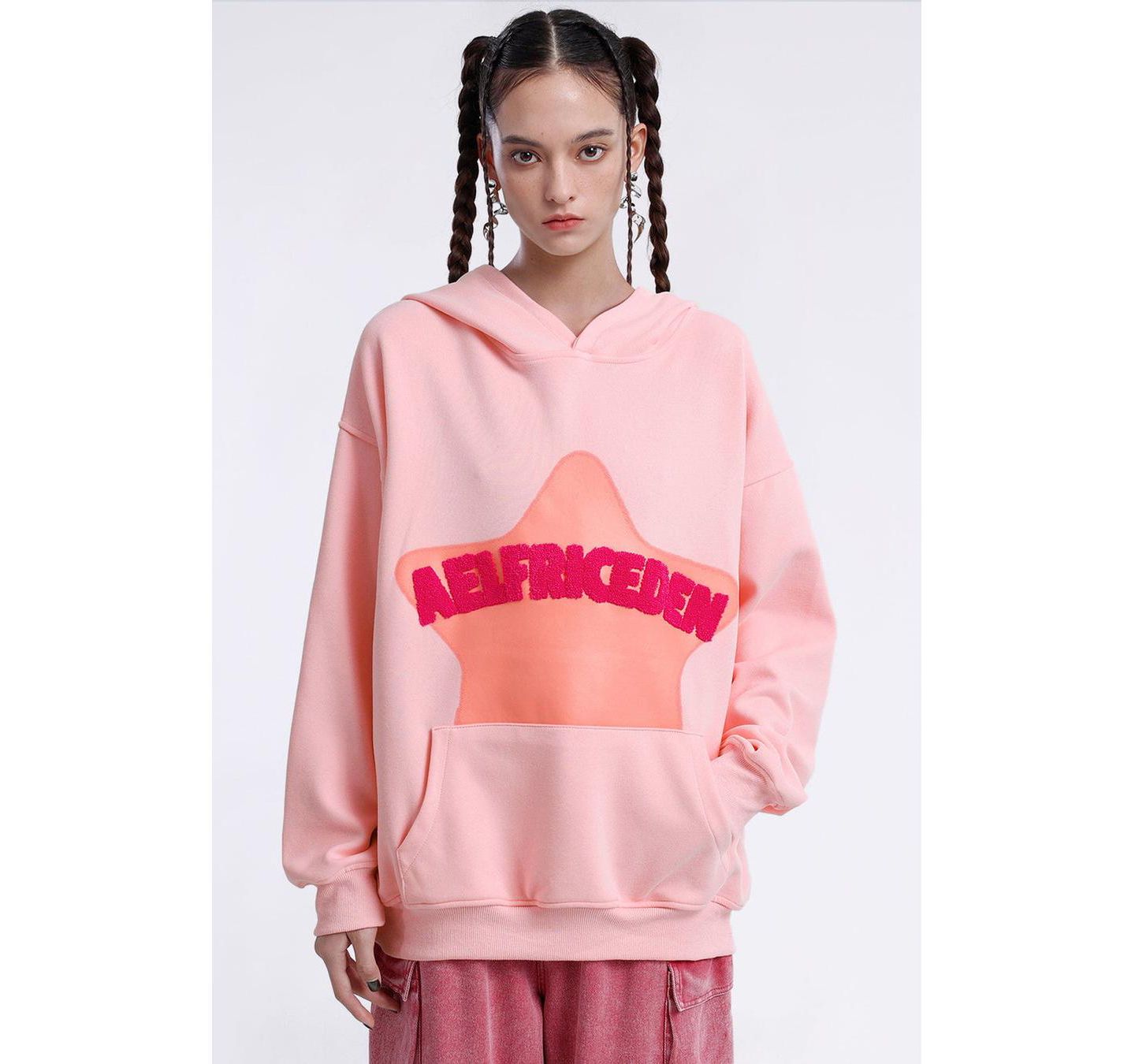 Женское худи AELFRIC EDEN Vintage Embroidery Eden Star Pullover, цвет: Розовый — фото 1