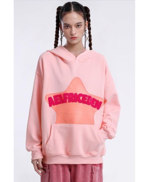 Женское худи AELFRIC EDEN Vintage Embroidery Eden Star Pullover, цвет: Розовый