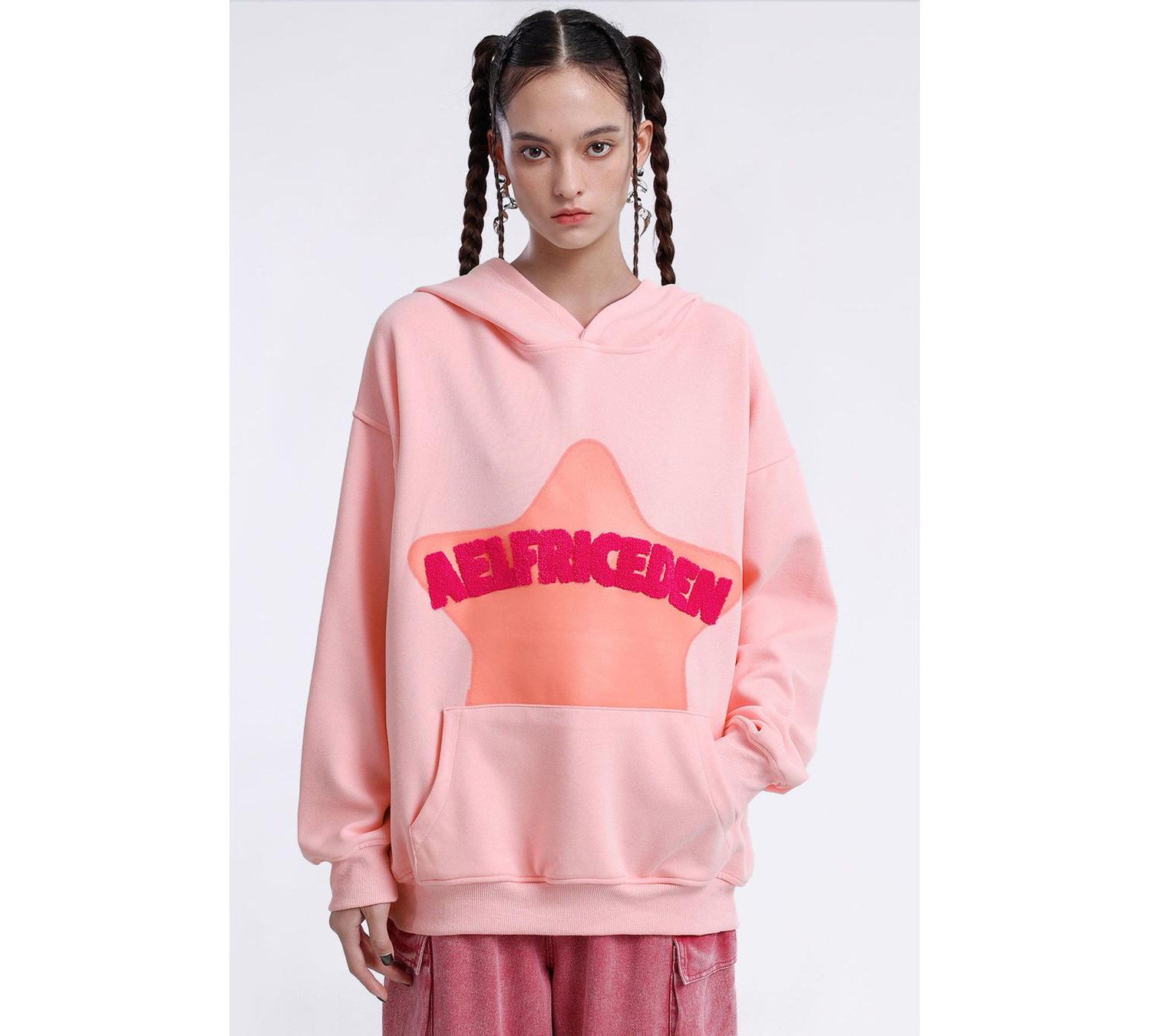 Women's Vintage Embroidery Eden Star Pullover Hoodie