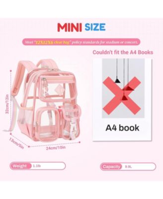 Mini Clear Backpack Small Pink Kids Girls