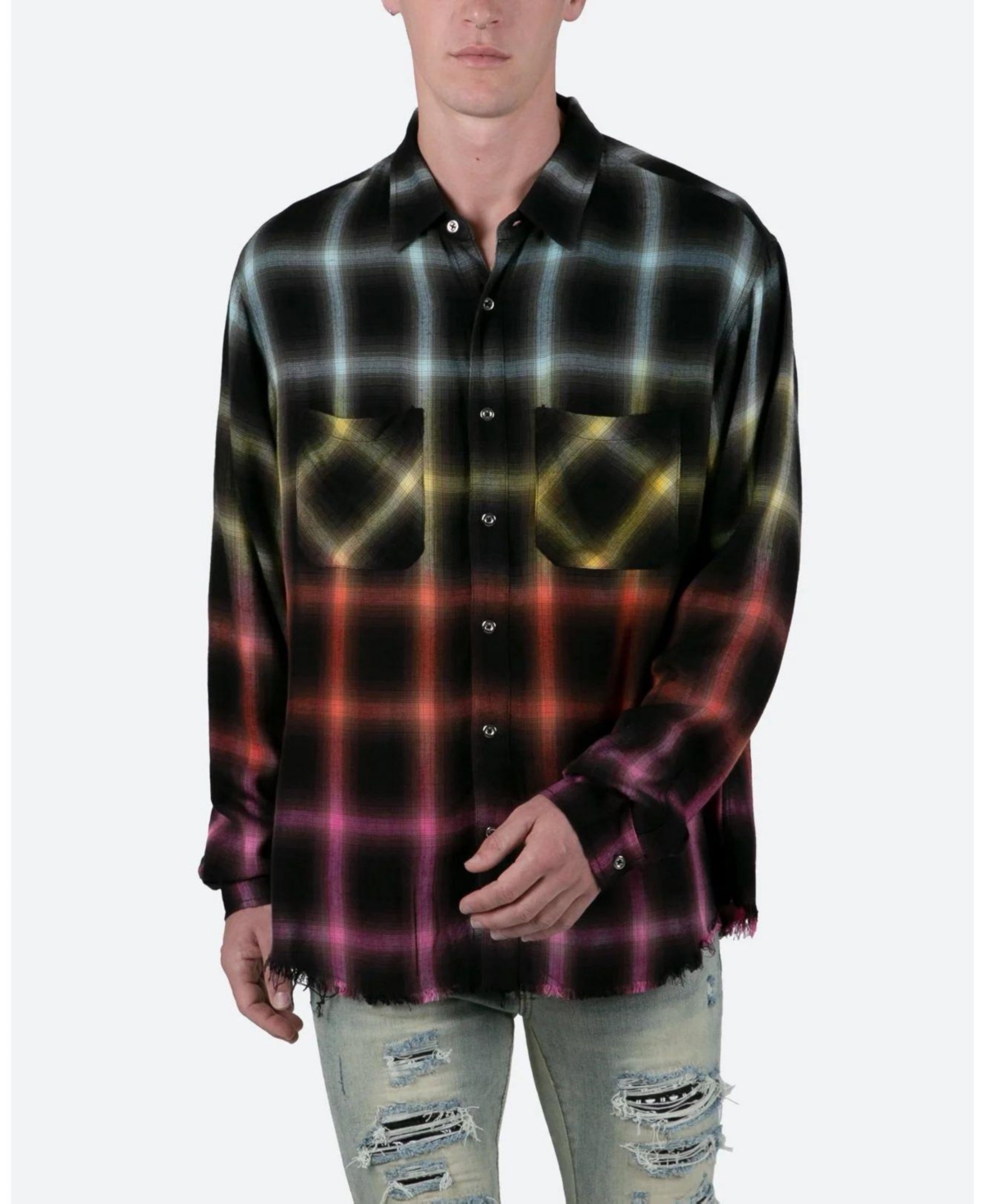 Loiter Men's mnml Ombre Flannel Shirt