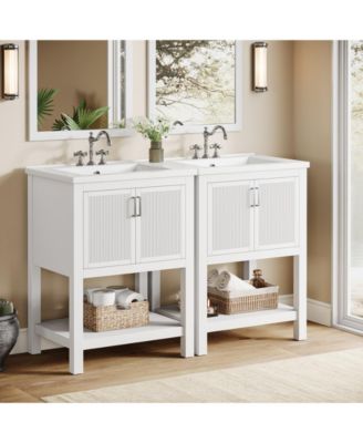 24" Modern Bathroom Vanity with Sink,2 Doors and 1 Drawer, Freestanding Bathroom Vanities Cabinet Combo
