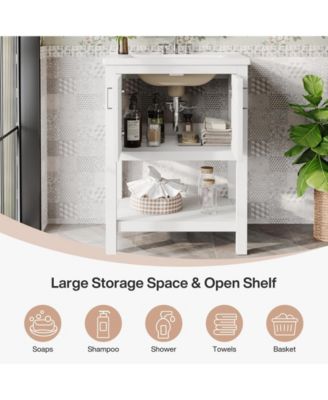 24" Modern Bathroom Vanity with Sink,2 Doors and 1 Drawer, Freestanding Bathroom Vanities Cabinet Combo