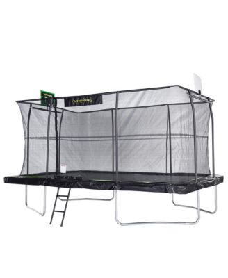 10' x 15' Rectangle Trampoline includes 2 Basketball Hoops with Breakaway Rim and Ladder