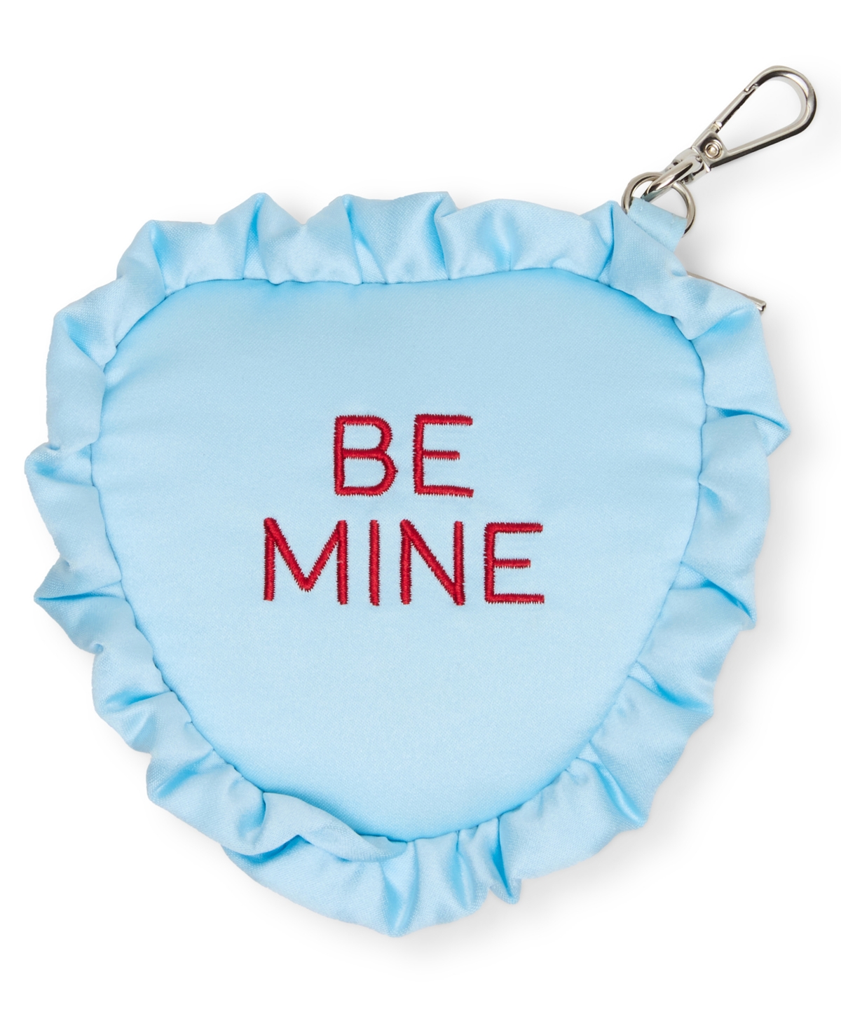 Madden Girl Rosalie Satin Conversation Heart Pouch In Blue