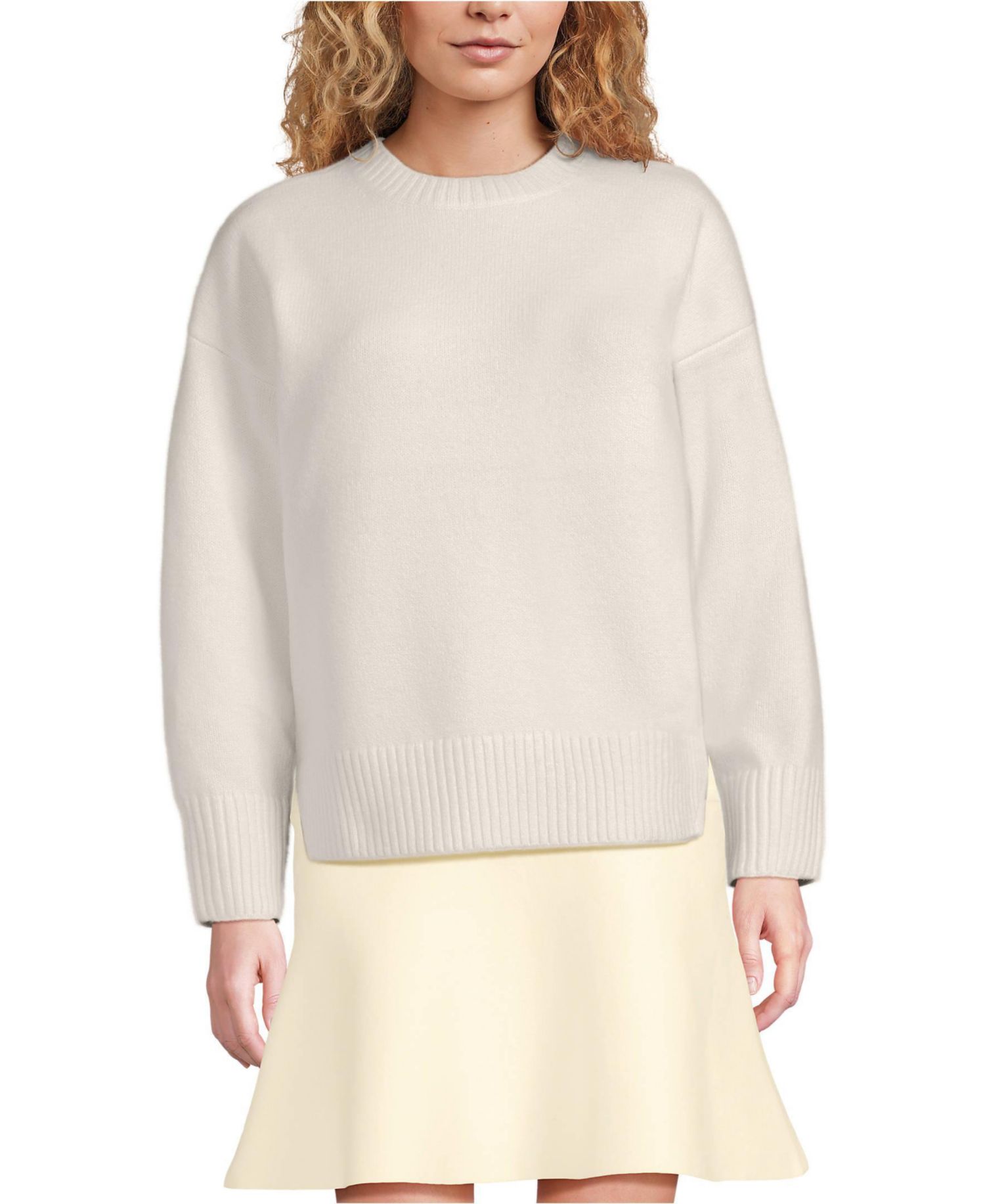 Women's Ultrasoft Crew Neck Hi Low Hem Tunic Sweater