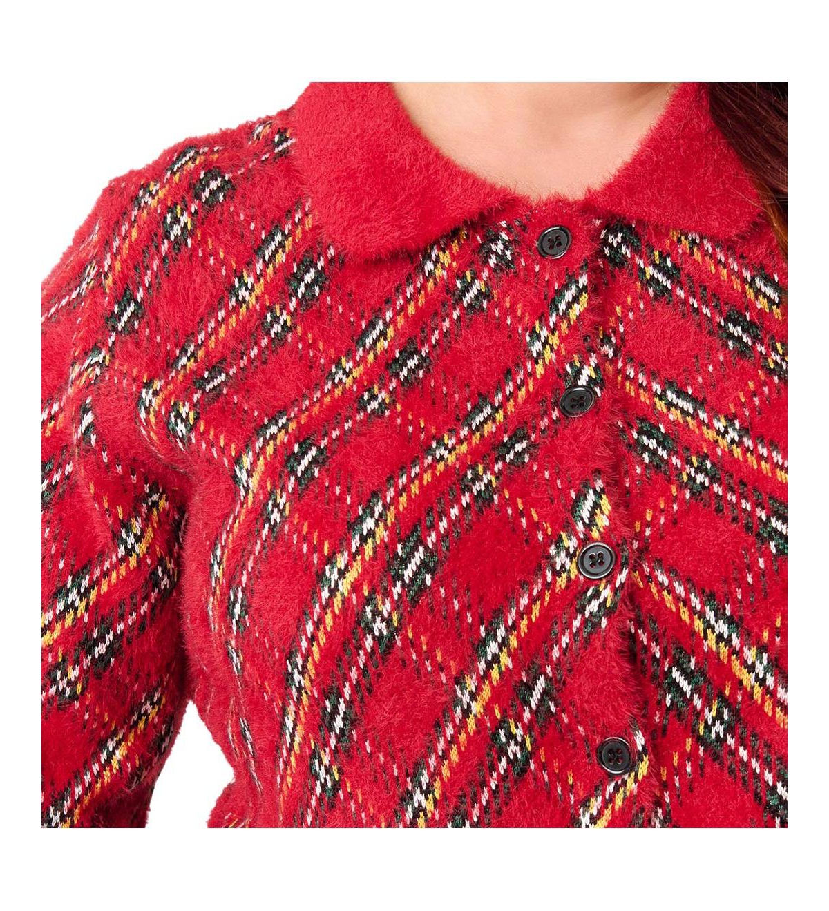 Unique Vintage Plus Collared Knit Cardigan