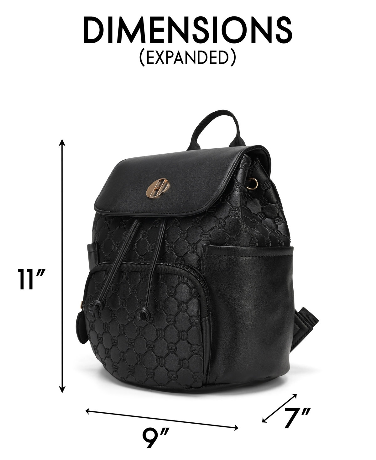 Elle Compass 11" Monogram Mini Backpack In Black