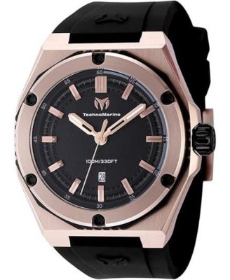 Men's TM-416071 CORAL Quartz 3 Hand Black Dial Watch