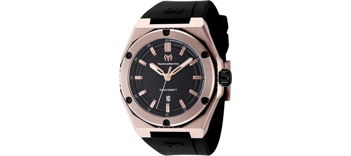 Technomarine Men's Tm- Quartz 3 Hand Black Dial Watch