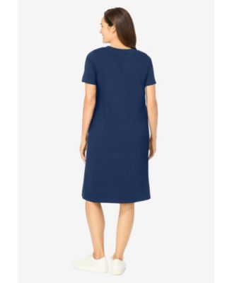 Women's Plus Size Perfect Short-Sleeve Crewneck Tee Dress